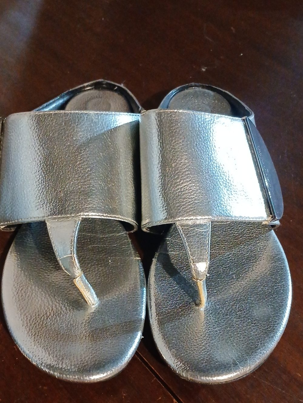 Calvin Klein Metallic Silver Slide Sandal